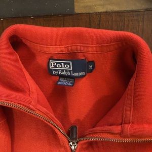 Ralph Lauren Orange pullover half zip top Mens